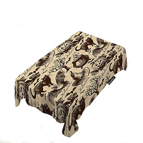 Halloween Cat Tablecloth 60x90 Inch Fall Harvest Seasonal Decor - Rectangular
