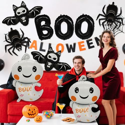 Halloween Foil Balloons Set - 9 pcs Spooky Party Decorations for Halloween