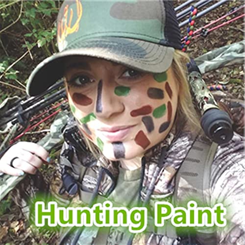 Camo Face Paint Stick & Brown Eye Black for SFX Makeup - Maroon/Brown Variation