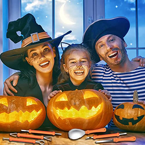 Halloween Pumpkin Carving Kit with Stainless Steel Tools - Family DIY Decoration Set (10 Pieces)