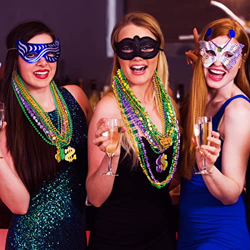 120-Piece Metallic Bead Necklaces for Mardi Gras Party Decorations