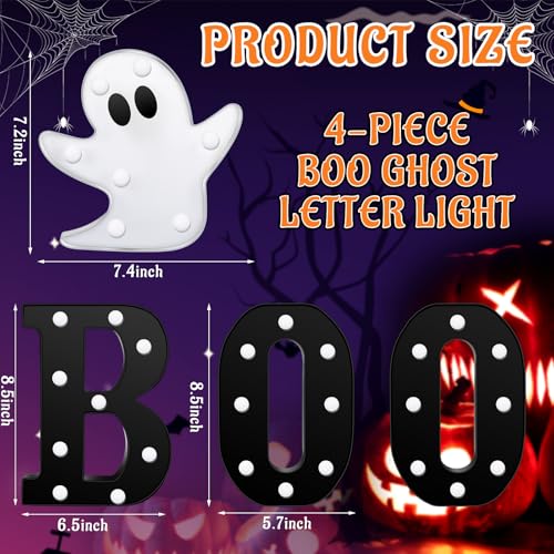 Indoor Halloween LED Marquee Lights Sign with Ghost and BOO Letters