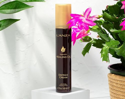 L'ANZA Keratin Healing Oil De-Frizz Cream - Smoothing Anti-Humidity Formula, Color Safe, 4.7 Fl Oz