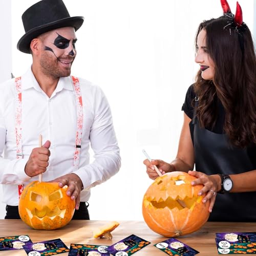 Halloween Scratch Off Cards with Moons - 50 Pack Spooky Party Game & Decoration