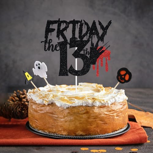 Halloween Themed 13th Birthday Cake Topper - Spooky Friday Vampire Zombie Decoration