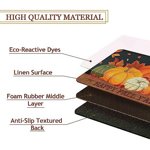 Autumn Welcome Door Mat - Fall Pumpkin Design, 30x17 Inch, Non Slip, Indoor Outdoor