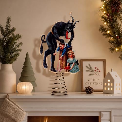 Krampus Christmas Tree Topper - Gothic Acrylic Holiday Ornament, 11 Inch