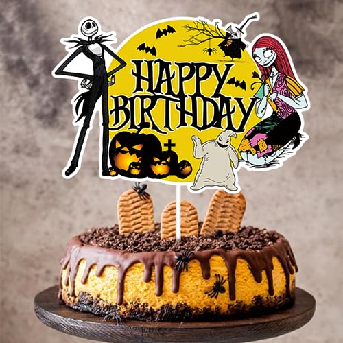 Halloween Nightmare Cake Topper Skeleton Spooky Birthday Decorations