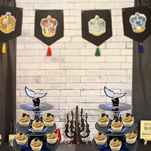 Magical Wizard School 3-Tier Cupcake Stand for Parties and Decor