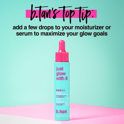 b.tan Dark Self Tanning Drops - Gradual Bronzing Serum with Hydrating Hyaluronic Acid | 1.3 Fl Oz