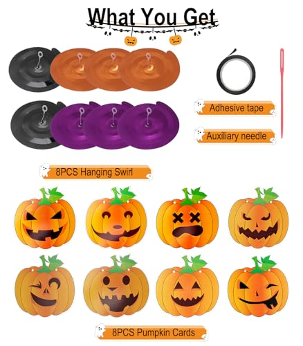 Halloween Ghost Pumpkin Streamer Set - 8PCS Spooky Party Decorations