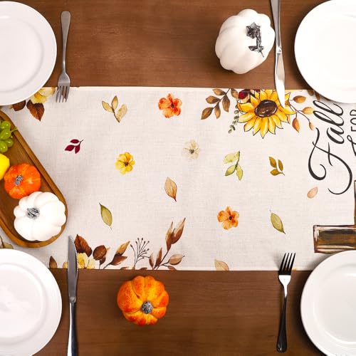 Fall Pumpkin Cross Table Runner 13x72 Inch for Home Decor - Fall Seasonal