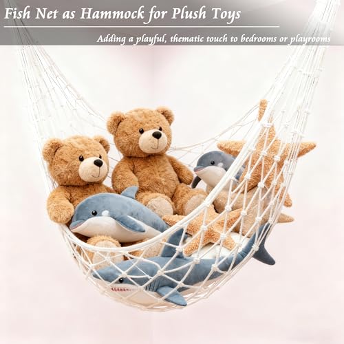 Nautical Fish Net Decorations - 6 Pack 80x40 Inch Cotton Sea Party Backdrop