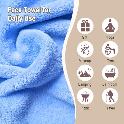 Multi-Color Reusable Makeup Remover Cloths - 6x6 Inch Microfiber Face Pads, 12 Pack with Travel Bag