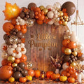 Fall Balloon Arch Kit with Maple Leaves - Orange & Brown Variations, Thanksgiving Party Decorations