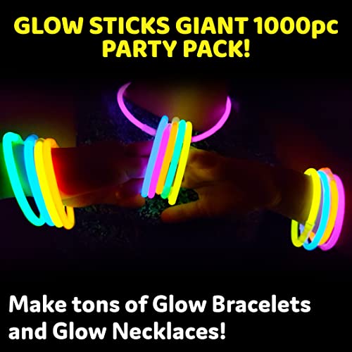 PartySticks 800 Pack Glow Sticks - 8 Inch Glow in The Dark Party Favors & Decorations