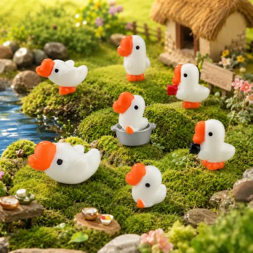Mini Resin Goose Figurines Set - 64 Pieces Tiny Decorative Collectibles with Variation of Goose