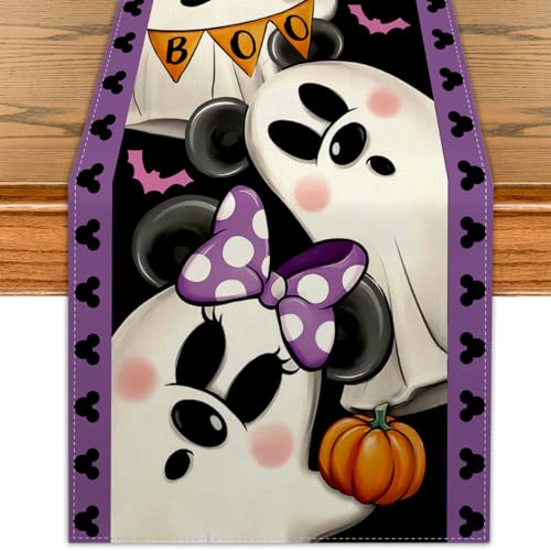 Colorful Halloween Table Runner 13x108 Inch Skull Party Decor - Flaircave