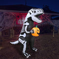 6 Ft Tall Inflatable Skeleton Dinosaur T-Rex Halloween Decoration with Pumpkin Lights
