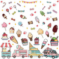 Ice Cream Window Stickers Decals - Candy PVC Wall Decor for Bedroom & Nursery - Variation of THIS listing: Ice Cream-086