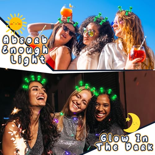 Assorted Styles Green Glow Alien Hair Clips 30 Pack - Cosplay Party Accessories