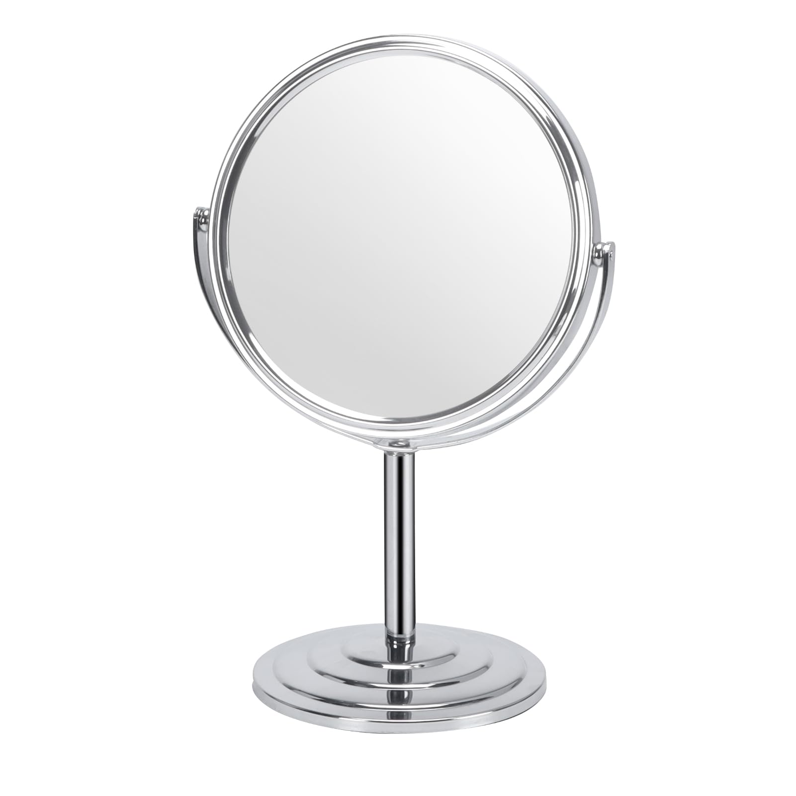 Wtrgas 1X 3X Magnifying Makeup Mirror Vanity Mirror for Tabletop, Silver 7 Inch Standing Bathroom Cosmetic Mirror, Portable Double Sided Magnification Mirror