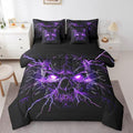 Black Purple Gothic Bed in a Bag Queen Comforter Set 7 Piece Halloween Skeleton Bedding