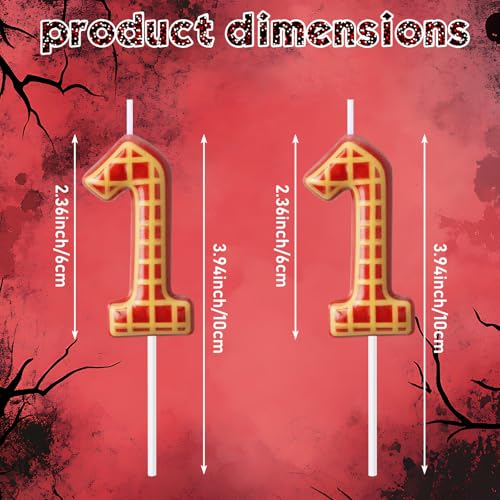 Number 11 Birthday Candle - Waffle Pattern Cake Topper - Spooky Theme