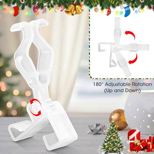 50 Pack Transparent Christmas Light Gutter Clips for C7 C9 String Lights - Outdoor Holiday Decorations