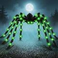 Giant 6.6ft Halloween Light-Up Spider Decor - Realistic Scary Outdoor Indoor
