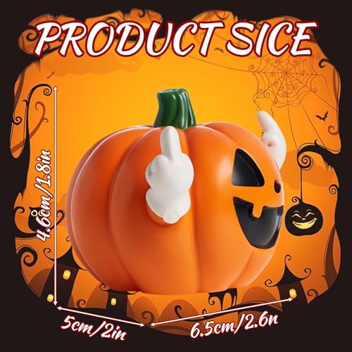 Funny Fall Pumpkin Statue Decor - Hand-Painted Halloween & Thanksgiving Ornament - Pumpkin Variation