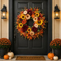 24 Inch Fall Wreath for Front Door Autumn Sunflowers & Seasonal Decor