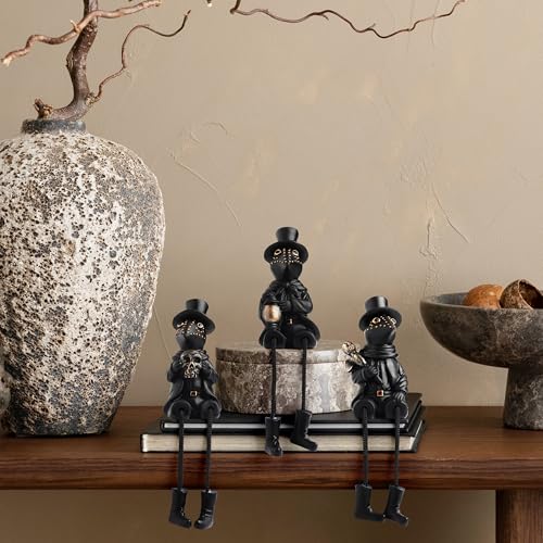 Halloween Gothic Plague Doctor Figurines Shelf Sitters with Dangling Legs - Spooky Decor
