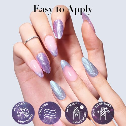A1-Chameleon Holographic Nail Polish - Purple, 4 Color Set, Easy DIY Application