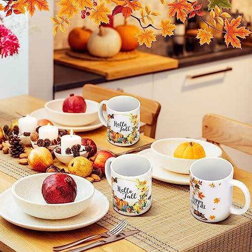 Fall Pumpkin Coffee Mug Set of 4 - Gnomes & Autumn Themed Drinkware