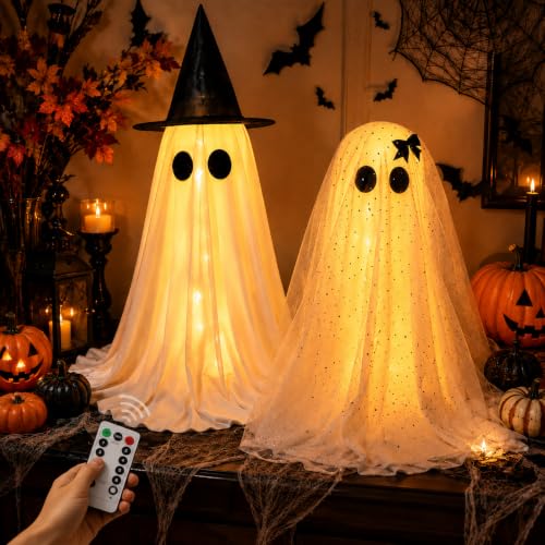 Lighted Ghost Halloween Decoration with 8 Modes & Remote Control