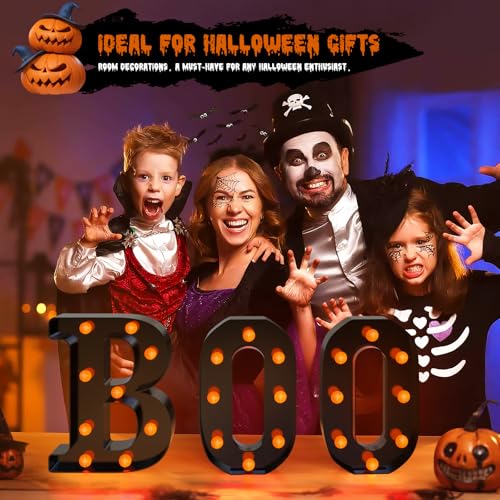 LED Marquee Letters BOO Halloween Decorations Indoor Outdoor Light Up Sign