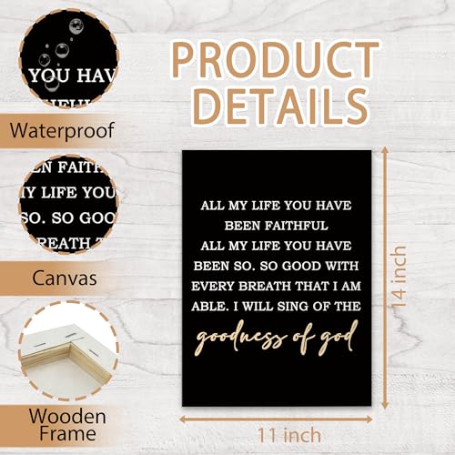 Christian Canvas Wall Art Decor - Goodness of God Scripture, 11x14 Inches - God-1 Variation