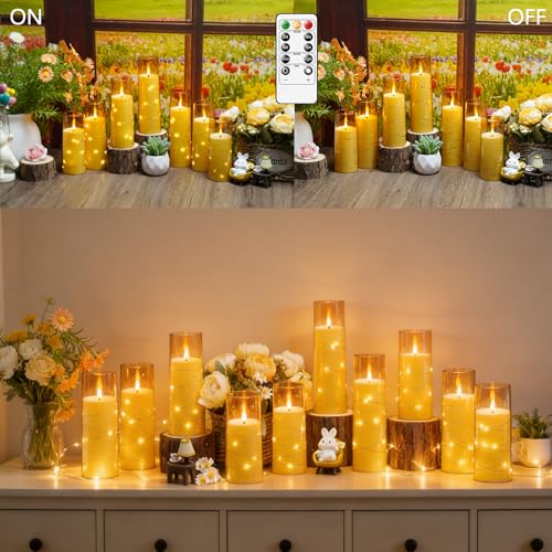 Flameless LED Candles with Timer, 24 Pack, Gold - Romantic Home Decor