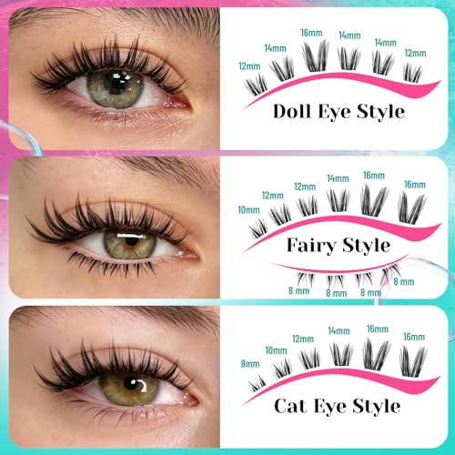 Eyelash Clusters Kit with Lash Glue - Bunny Lashes Ciel Variation