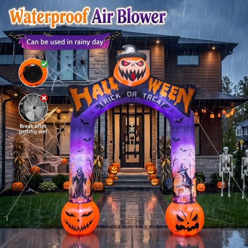 10 FT Halloween Inflatable Archway with LED Lights for Outdoor Lawn Decor