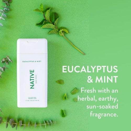Native Body Wash Contains Naturally Derived Ingredients | For Women & Men, Sulfate, Paraben, & Dye Free Leaving Skin Soft and Hydrated | Eucalyptus & Mint 18 oz