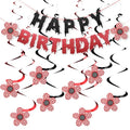 Strange Themed Party Decorations Set - Red & Black Halloween & Birthday Decor - Variation of 9