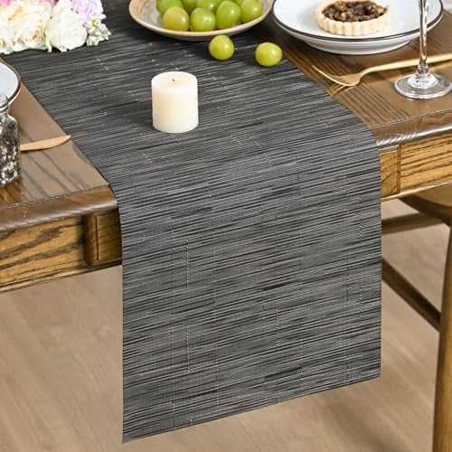 Vinyl Table Runner 12x72 Inch Non-Slip Heatproof for Kitchen Dining & Holiday Decor