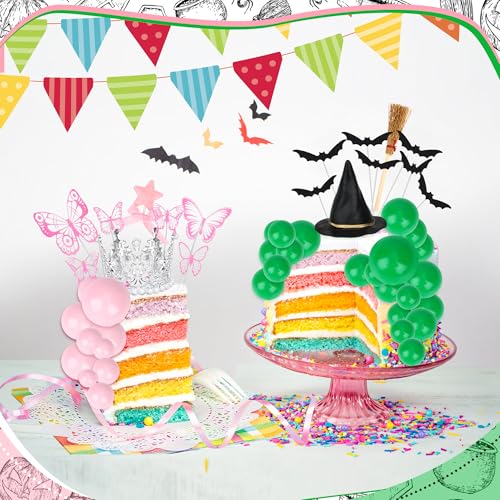 Halloween Witch & Princess Cake Decorations Kit - 74 Pieces Party Supplies