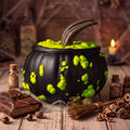 Halloween Witch Cauldron Pumpkin Decor with Neon Bubbles - Indoor Outdoor