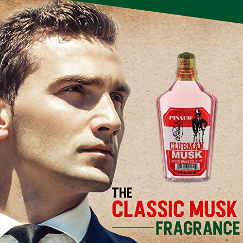 Clubman Pinaud Musk After Shave Cologne – Classic Musk, 6 Fl Oz