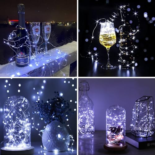 White Fairy String Lights - 100 Pack Mini Battery Operated LED Twinkle Lights - Cold White Variation