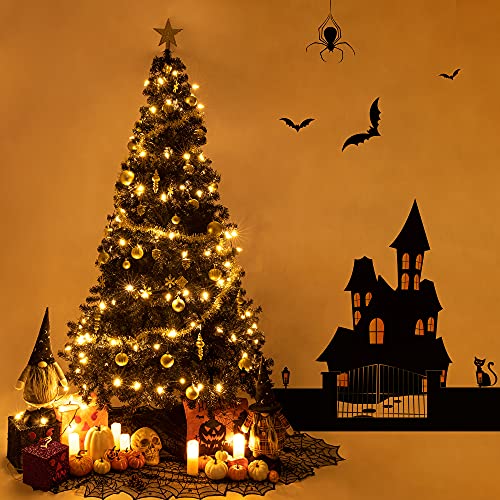 Black Artificial Christmas Tree 7.5Ft with 1400 Tips - Premium Faux Holiday Tree