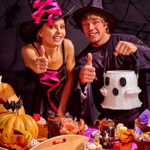 Halloween Ghost Woven Rattan Trick or Treat Basket - Candy Bag